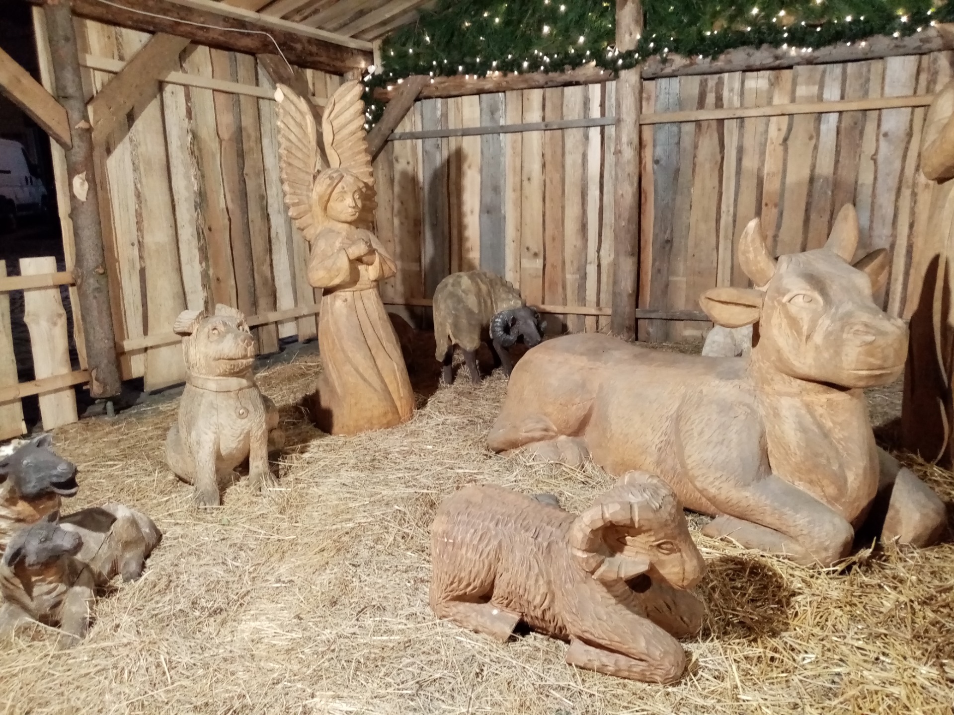 Dřevěný Betlém v Olomouci na Dolním náměstí - prosinec 2024